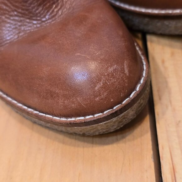 Sam Edelman Boots Womens 7 Brown Leather Ankle Bootie Wedge Heel - Picture 7 of 14